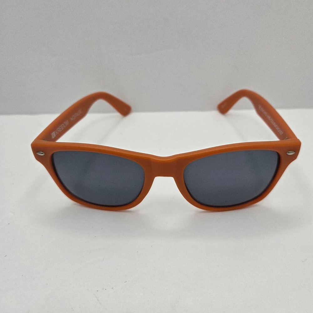 Kreedom Sunglasses Nostalgic Wayfarer Orange Matte Be Strong and Courageous OS